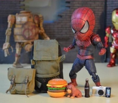 ART。DECO  Marvel 漫威蜘蛛人Q版模型 全身關節可動 買就送7款配件飾品 手辦 鋼鐵人可動玩偶 模型 公仔