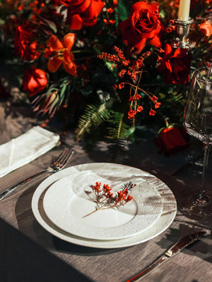 法國柏圖 BERNARDAUD 朝露白色餐盤浮雕輕奢現代歐式西餐餐具平盤-萬物起源