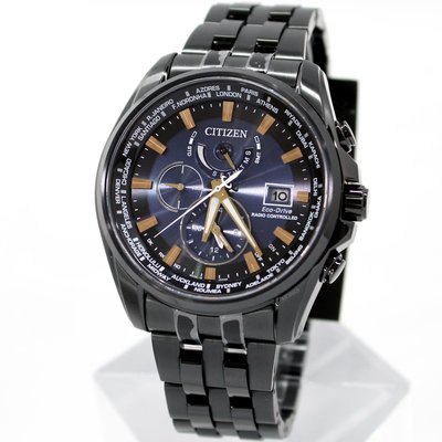 CITIZEN AT9039-51L 星辰錶 手錶 44mm 電波錶 光動能 藍色面盤 黑鋼 男錶女錶