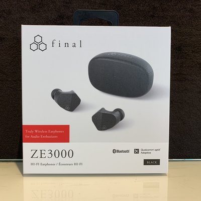 [反拍樂器] Final ZE3000 真無線 藍芽耳機 黑色 日本 IPX4 防水 低延遲 入耳式 公司貨 保固 免運