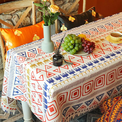 桌布波西米亞民族風戶外餐桌布ins野營餐墊防水防油印花茶幾台布