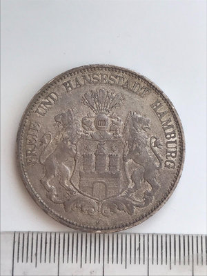 德國漢堡1902年雙獅5馬克銀幣983