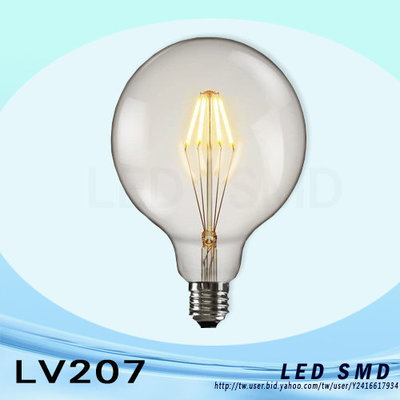 Q【LED.SMD燈具網】(LV207)仿鎢絲 長型燈泡 球型燈泡 省電 耗電4W LED燈泡 另有其他尺寸 吊燈 壁燈