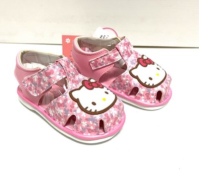 409 專櫃 Hello Kitty 寶寶涼鞋 前包 布面 嗶嗶鞋(啾啾鞋) 學步鞋 台灣製造MIT 粉