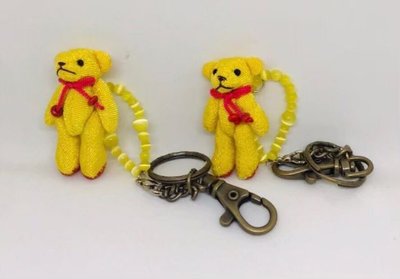 Aroma Family 愛心 黃色 藍色 小熊 泰迪熊 鑰匙圈 手機 包包 車上 吊飾