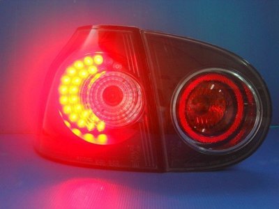 小亞車燈╠ 全新福斯GOLF-5代.GTI黑框LED尾燈4500.紅白晶鑽版4500