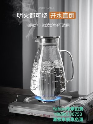 茶杯蘇寧冷水壺玻璃耐高溫家用大容量涼水杯泡茶壺套裝耐熱開水瓶2008茶具-雙喜生活館