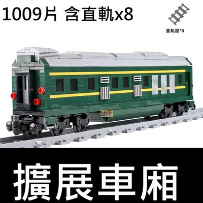 樂積木【預購】第三方 擴展車廂 1009片 含直軌x8 非樂高LEGO相容 火車 城市 建築 積木 列車 Train