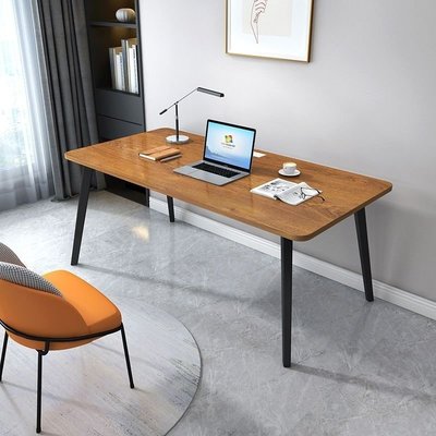 簡易電腦桌辦公桌鋼木書桌簡約現代雙人經濟型臺式桌子家用寫字臺-小熊百貨