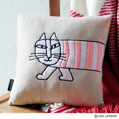 ☆Juicy☆日本雜誌附錄 北歐風 Lisa Larson 貓 貓咪 抱枕 午睡枕 靠墊 沙發枕 交換禮物 2670