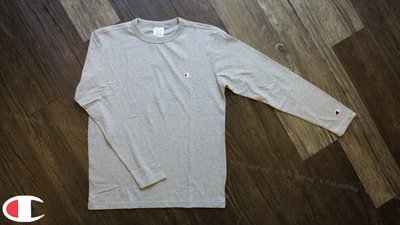 【 K.F.M 】Champion Japan Basic Logo L/S Tee 日版 小Logo 長袖Tee 灰