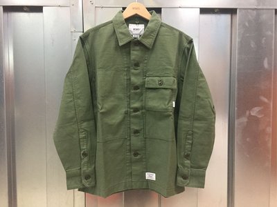 18ss Wtaps HBT LS Shirt Satin 春夏最新 長袖 口袋 軍裝 襯衫 現貨 軍綠S