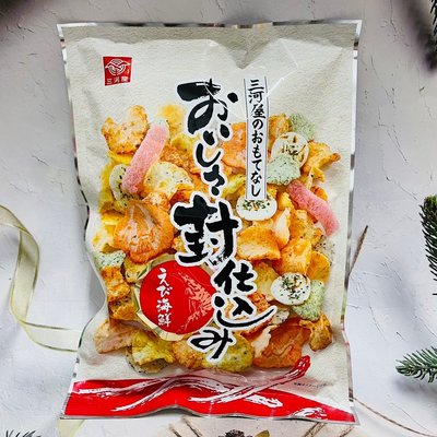 日本 三河屋 蝦風味海鮮仙貝 綜合海鮮餅 三河屋嚴選 84g