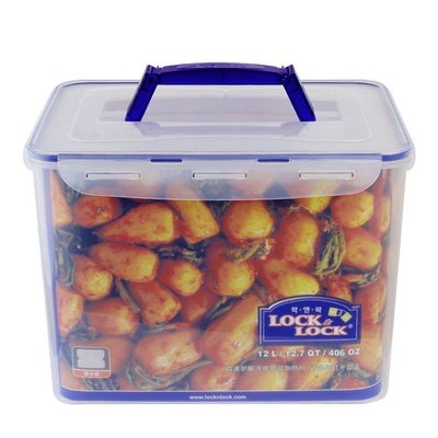 特賣-樂扣樂扣 手提型塑料密封保鮮盒大號 大容量水果干貨收納盒箱 12L