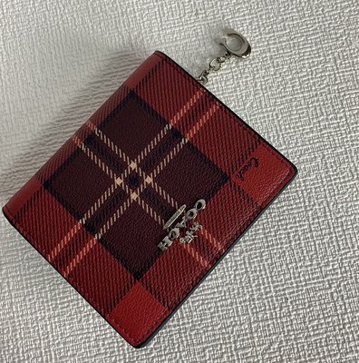 【九妹精品】COACH CC810 新款女士聖誕款系列 蘇格蘭格紋系列限定錢包 皮夾 短夾 女夾