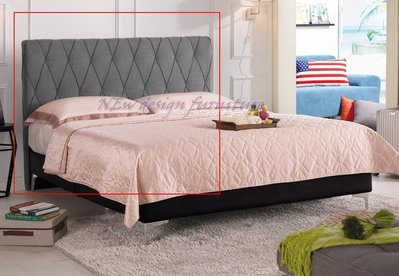 【N D Furniture】台南在地家具-法式立體菱格造型棉麻布床頭片5尺(灰色/米黃色)MC