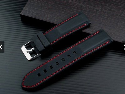 18mm 20mm  22mm 24mm賽車疾速風格矽膠錶帶不鏽鋼製錶扣,紅色縫線,雙錶圈,diesel seiko