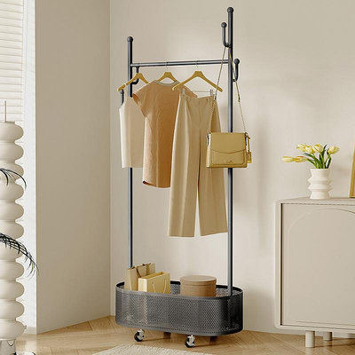 落地衣架室內臥室可移動收納衣服置物架衣帽架鐵藝簡易家用掛衣架
