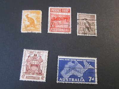 【雲品7】澳大利亞Australia 1949 Sc 223a,253,295,305 FU