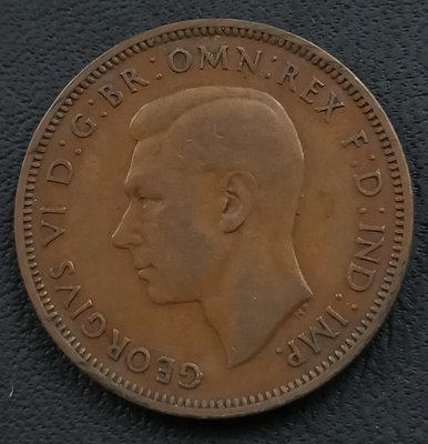 英國   1942年   喬治六世     半便士  HALF  PENNY   銅幣     2206