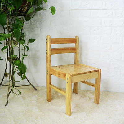 【現貨精選】全實木餐椅 簡約餐桌椅橡木凳子 原木靠背椅凳子木質兒童凳木頭凳