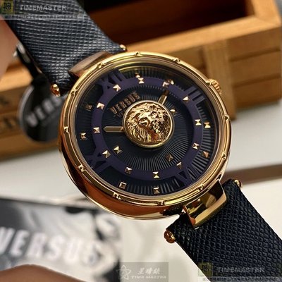 VERSUS VERSACE手錶,編號VV00064,38mm玫瑰金錶殼,深紫藍錶帶款
