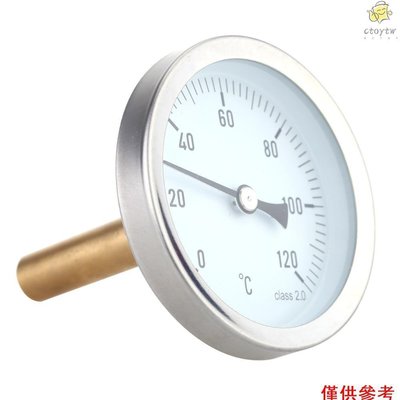 金屬溫度表 用於測量液體 0-120°C TS-W51 （螺絲直徑1/2 BSP）-新款221015