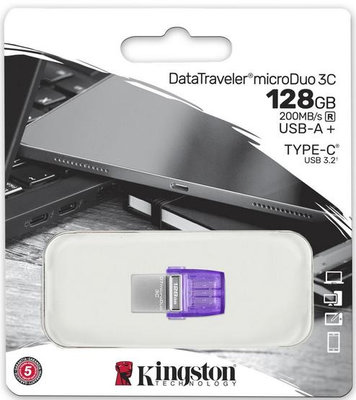 金士頓 microDuo 3C 128G OTG Type-C + A USB 兩用隨身碟 DTDUO3CG3/128G