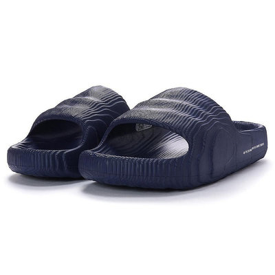 ADIDAS ADILETTE 22 SLIDES 三葉草 波紋 拖鞋 防水拖鞋 情侶鞋 IG7497 深藍色