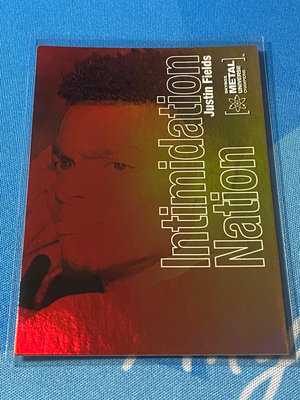2021 Skybox Metal Universe Champions JUSTIN FIELDS RC Intimidation Nation #IN-6