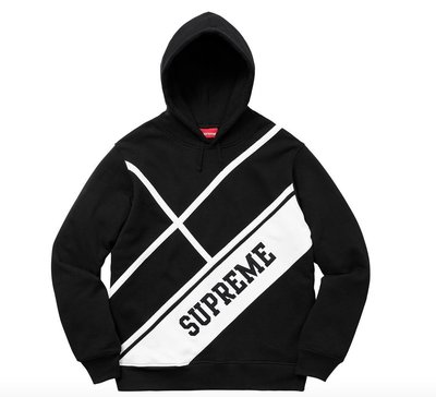 18SS Supreme  Diagonal Hooded Sweatshirt L號 只有一件 官網購入 拍賣最便宜