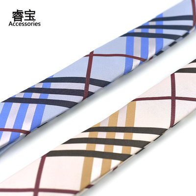男士領帶格子領帶 立體蘇格蘭格紋提花色織5cm男士窄韓版刺繡領帶工廠