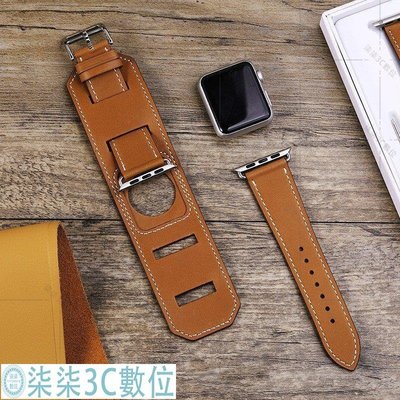 『柒柒3C數位』愛馬仕手鐲款三件套錶帶 適用於apple watch 1 2 3 4 5 6 SE代錶帶 真皮錶帶 蘋果手錶錶帶