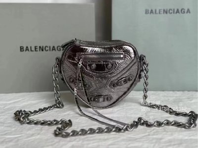 二手正品 Balenciaga 巴黎世家 新款愛心包 單肩包 斜挎包 鏈條包 女包 現貨