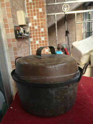 【二手】老銅鍋，不漏水，二手銅器劃痕瑕疵磕碰難免，凈重大概1.27公 銅器 擺件 舊貨 【大掌櫃】-1510