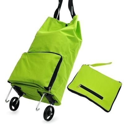哈樂購~日式家居 可攜式可折疊拖輪包 購物袋 購物車 行李包 /可摺疊好收納 AB259002