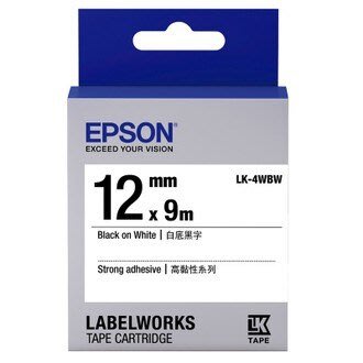 【OA小舖】含稅 EPSON 12mm 高黏系列 LK-4WBW LK-4TBW 白/透明底黑字 標籤帶