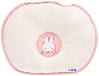 『 貓頭鷹 日本雜貨舖 』日本製 西川 粉紅色-miffy米菲兔 嬰兒定型枕 新生兒枕頭 寶寶防偏頭/防扁頭