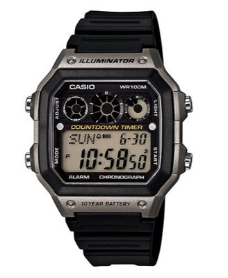 【萬錶行】CASIO 復古10年池 數位錶 AE-1300WH-8A