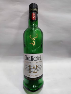 二手品 格蘭菲迪12年 Glenfiddich 葡萄酒1.5L 愛德華煙燻/空酒瓶/玻璃瓶/花瓶/空酒盒 酒店擺飾