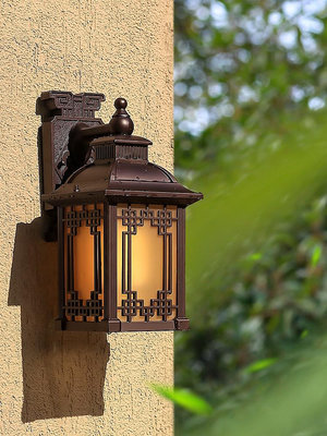 中式戶外壁燈防水庭院燈露台大門仿古過道陽台新中式別墅外墻壁燈