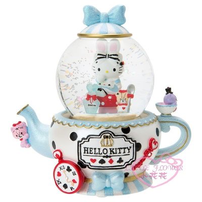小公主日本精品♥ Hello kitty凱蒂貓愛麗絲水壺立體造型水晶球雪球M款裝飾擺飾聖誕節限定67899203