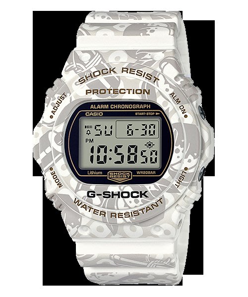 【金台鐘錶】CASIO卡西歐G-SHOCK 日本神話七福神 (壽老人) 智慧和長壽 (限量品) DW-5700SLG-7