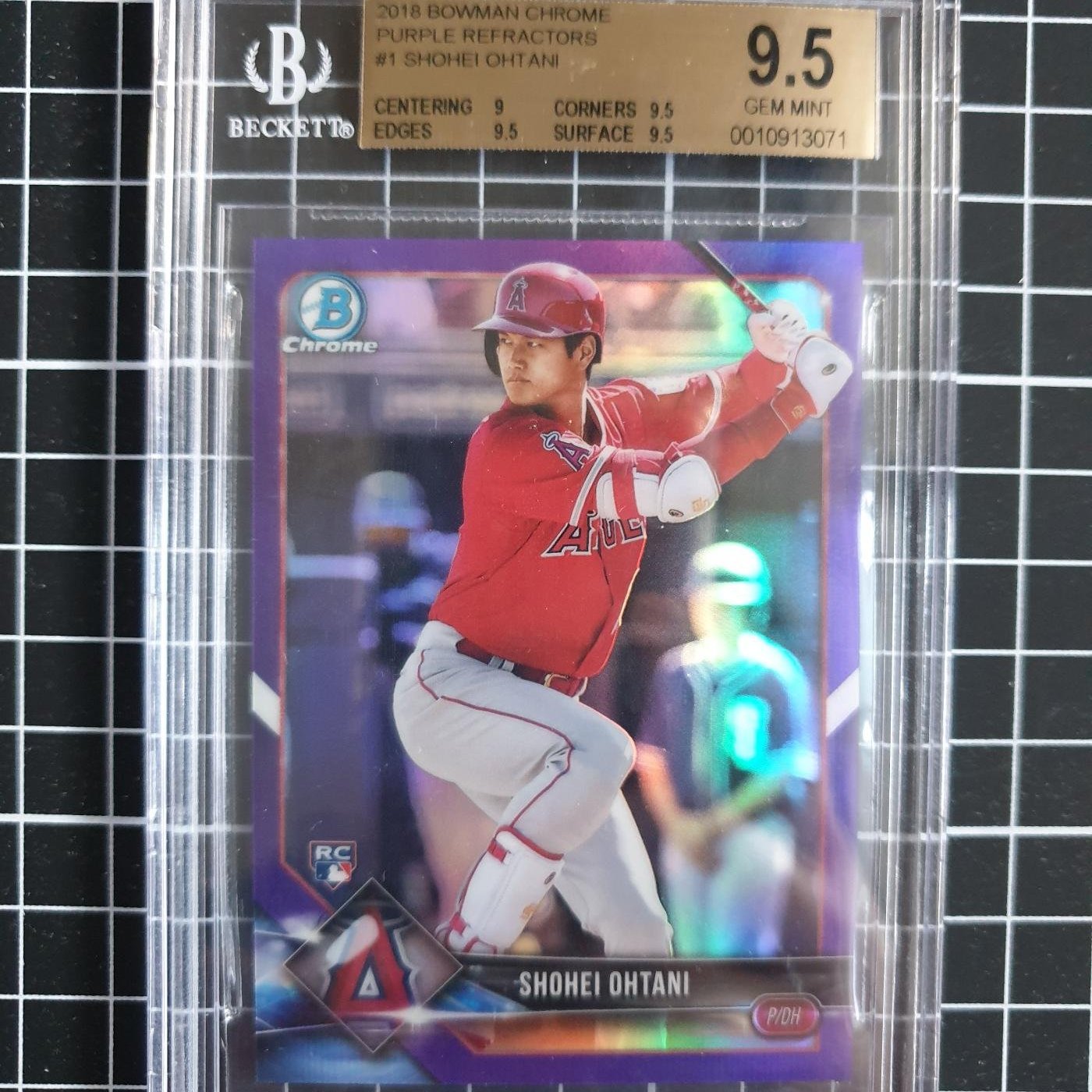 2018 BOWMAN CHROME 大谷翔平限量250張紫亮RC BGS 9.5