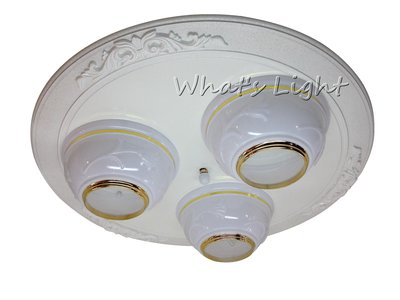划得來LED燈飾~傳統美術燈具 E27*3 木座吸頂燈 透光壓克力罩 可搭配飛利浦球型LED燈泡 S3512