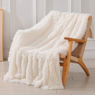 跨境亞馬遜毛毯長毛絨毯子雙層毛毯汽車毯純色午睡毯雙層膝蓋毯