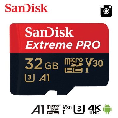 SANDISK 32G Extreme PRO V30 A1 microSD 記憶卡 (SD-95M-A1-32G)