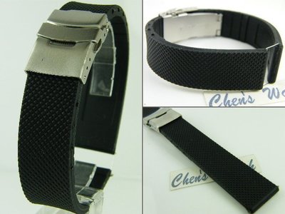 【錶帶家】Oris BC款式矽膠錶帶膠帶不銹鋼安全摺疊扣錶扣可裝 20mm21mm 22mm 23mm 24mm 菱格紋