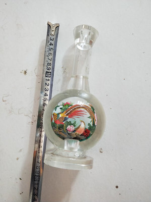 精美老純手繪玻璃內畫大花瓶擺件識貨的拿新疆內蒙海南西藏