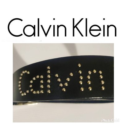 【Calvin Klein】新 CK 美國 黑色皮帶 版厚牛皮金屬皮帶頭 中性腰帶休閒褲皮帶精品148 一元起標 有LV